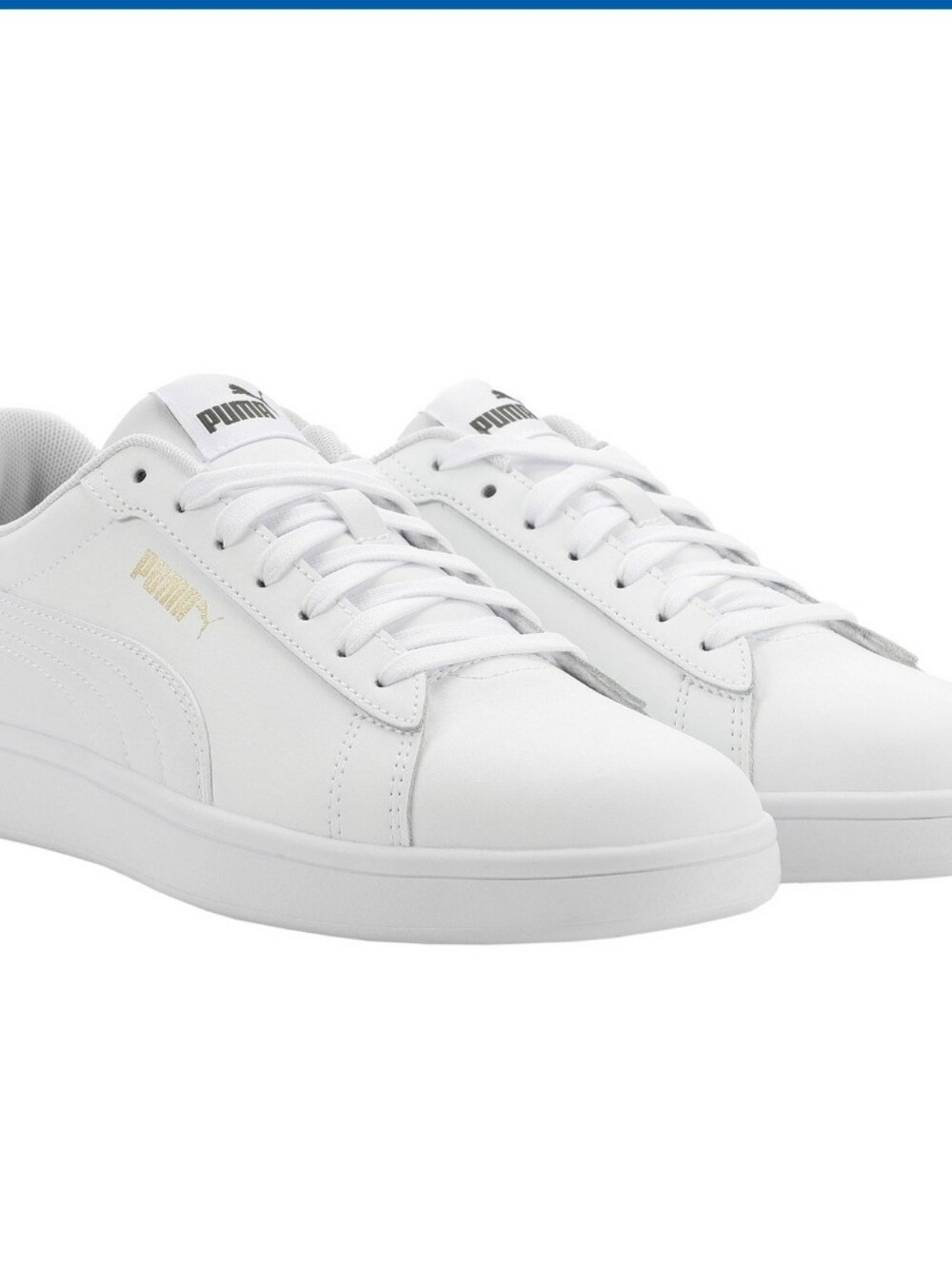 (6)Puma Mens Court  Low-Profile Sneakers with Gold Accent